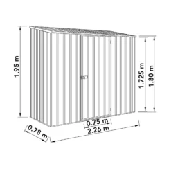 Absco 7.5 X 3ft Space Saver Metal Pent Shed - Green -Garden & Outdoor Store 13440840 1134929186039480