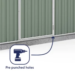 Absco 7.5 X 3ft Space Saver Metal Pent Shed - Green -Garden & Outdoor Store 13440840 1444929186203418