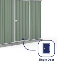 Absco 7.5 X 3ft Space Saver Metal Pent Shed - Green -Garden & Outdoor Store 13440840 4124929186148455