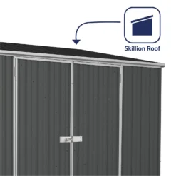 Absco 10 X 5ft Space Saver Metal Pent Shed - Dark Grey -Garden & Outdoor Store 13440849 1144929186069543