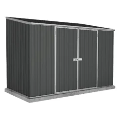 Absco 10 X 5ft Space Saver Metal Pent Shed - Dark Grey