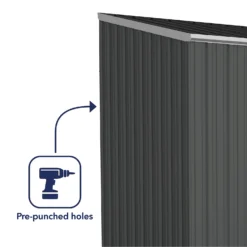 Absco 10 X 5ft Space Saver Metal Pent Shed - Dark Grey -Garden & Outdoor Store 13440849 1434929186189558