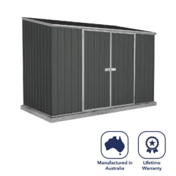Absco 10 X 5ft Space Saver Metal Pent Shed - Dark Grey -Garden & Outdoor Store 13440849 1444929186313056