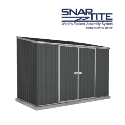 Absco 10 X 5ft Space Saver Metal Pent Shed - Dark Grey -Garden & Outdoor Store 13440849 5244929186368769