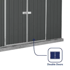 Absco 10 X 5ft Space Saver Metal Pent Shed - Dark Grey -Garden & Outdoor Store 13440849 6214929186122916