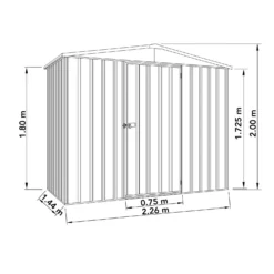Absco 7.5 X 5ft Regent Metal Apex Shed - Grey -Garden & Outdoor Store 13440860 1374929163565112