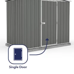 Absco 7.5 X 5ft Regent Metal Apex Shed - Grey -Garden & Outdoor Store 13440860 1444929163722597