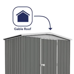Absco 7.5 X 5ft Regent Metal Apex Shed - Grey -Garden & Outdoor Store 13440860 2044929163652769