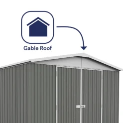 Absco 10x12ft Regent Metal Apex Shed - Grey -Garden & Outdoor Store 13440862 1634929163762539