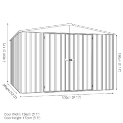 Absco 10x12ft Regent Metal Apex Shed - Grey -Garden & Outdoor Store 13440862 9724929163680840