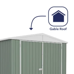 Absco 10 X 15ft Utility Workshop Apex Metal Shed - Green -Garden & Outdoor Store 13440865 1874929164280204