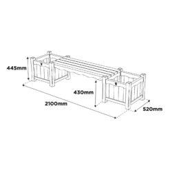 Anchor Fast FSC RHS Bench With Planters -Garden & Outdoor Store 13452041 1284927582205019