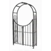 Panacea Arched Top Garden Steel Arch With Gate - Black