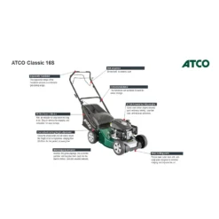 Atco 123ccc Classic 16S Petrol Lawn Mower - 41cm -Garden & Outdoor Store 13483563 1084929328984659