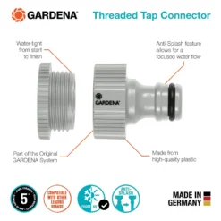 GARDENA Threaded Tap Hose Pipe Connector 8 GARDENA Threaded Tap Hose Pipe Connector -Garden & Outdoor Store 13489625 4274920779907963