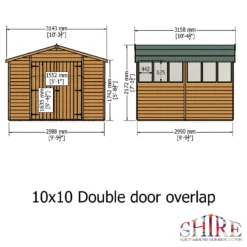 Shire 10 X 10ft Double Door Overlap Garden Shed -Garden & Outdoor Store 13505230 2144926473655921