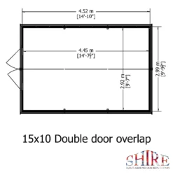Shire 10 X 15ft Double Door Overlap Garden Shed With No Windows -Garden & Outdoor Store 13505231 3844931200472667