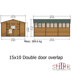 Shire 10 X 15ft Double Door Overlap Garden Shed -Garden & Outdoor Store 13505234 6494926497372184