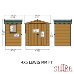 Shire 4 X 6ft Lewis Garden Shed -Garden & Outdoor Store 13505248 1434933763005461