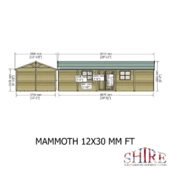 Shire 12 X 30ft Mammoth Double Door Garden Shed - Including Installation -Garden & Outdoor Store 13505276 9894931993478990