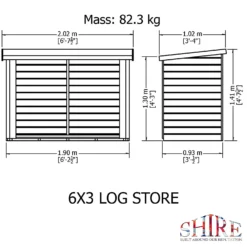 Shire Heavy Duty Log Storage 6x3ft -Garden & Outdoor Store 13508667 1694931996806905