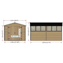 Shire 12x8ft Overlap Garden Shed No Windows - Including Installation -Garden & Outdoor Store 13508670 2024926478513206