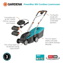 GARDENA 36V PowerMax Cordless Lawn Mower - 32cm -Garden & Outdoor Store 13524825 7474936345068522