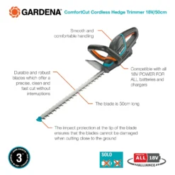GARDENA ComfortCut Cordless 18V 50 Hedge Trimmer -Garden & Outdoor Store 13524828 1365049587635227