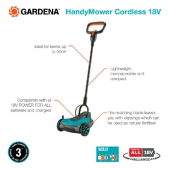 GARDENA 18V HandyMower Cordless Lawn Mower - 22cm -Garden & Outdoor Store 13524837 2024958391525054