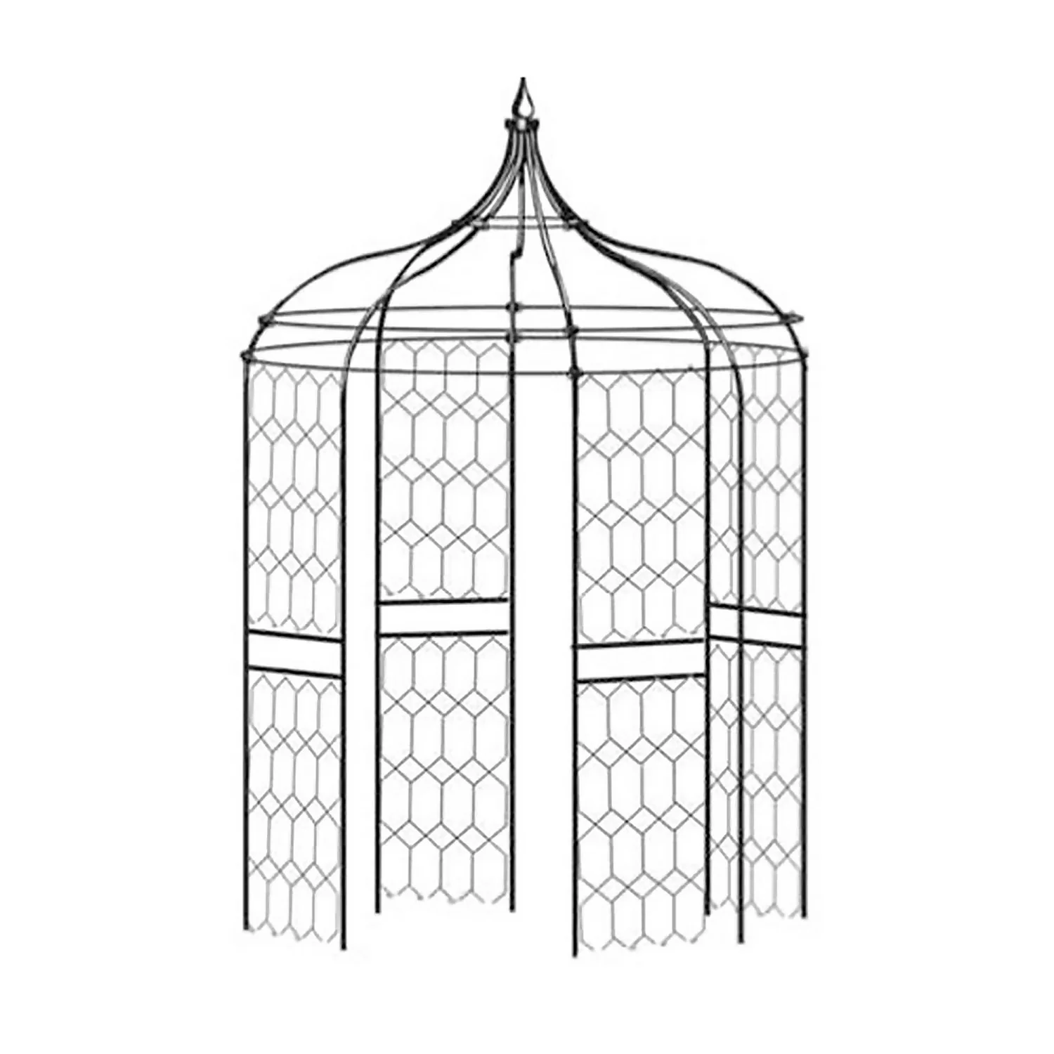 Agriframes Gothic Gazebo - (H)2.7 X (Diameter)1.8 M - Black 1 Agriframes Gothic Gazebo - (H)2.7 X (Diameter)1.8 M - Black