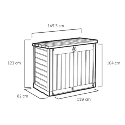 Keter Store It Out Ace Outdoor Garden Storage Shed 1200L - Grey / Graphite -Garden & Outdoor Store 13531577 1964925770704849