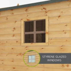 Country Living 8ft X 6ft Premium Colton Double Storey Playhouse With Veranda Painted + Installation - Aurora Green -Garden & Outdoor Store 13554908 1145012834410413