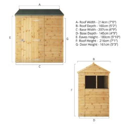 Mercia 7ft X 5ft Premium Shiplap Reverse Apex Shed - Including Installation -Garden & Outdoor Store 13555772 6164949335623414