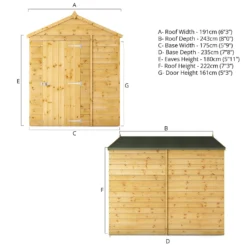Mercia 8ft X 6ft Premium Windowless Shiplap Apex Shed -Garden & Outdoor Store 13555779 3304949334133467