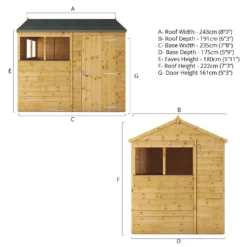Mercia 8ft X 6ft Premium Shiplap Reverse Apex Shed - Including Installation -Garden & Outdoor Store 13555782 2024949334674628