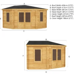 Mercia 4m X 4m Corner Log Cabin 44mm -Garden & Outdoor Store 13555841 1525025546495231
