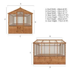 Mercia Wooden Greenhouse - 8x6ft -Garden & Outdoor Store 13626876 8745028840031320