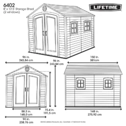 Lifetime Plastic Outdoor Storage Shed - 8x12.5ft -Garden & Outdoor Store 13660830 1565012583932607