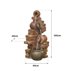 Stylish Fountain Flowing Jugs Water Feature With LEDs -Garden & Outdoor Store 13846053 1464978881021036