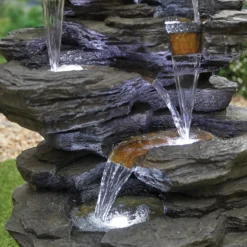 Stylish Fountain Hinoki Springs Water Feature With LEDs -Garden & Outdoor Store 13846067 1164962027829983