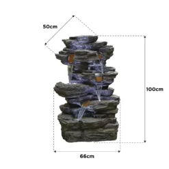 Stylish Fountain Hinoki Springs Water Feature With LEDs -Garden & Outdoor Store 13846067 1224962027971052