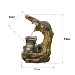 Stylish Fountain Otters Element Water Feature With LEDs -Garden & Outdoor Store 13846070 1334978880968539