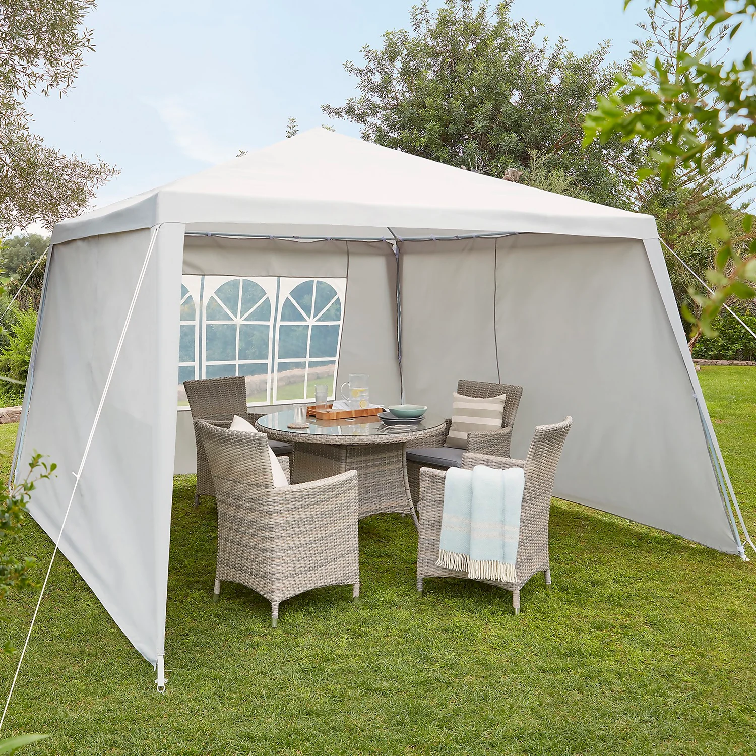 Gazebo With Side Panels - Grey 2 Gazebo With Side Panels - Grey - Image 2