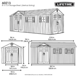 Lifetime 17.5 X 8ft Dual Entry Outdoor Storage Shed - Installation Included -Garden & Outdoor Store 13911315 9014978028237736