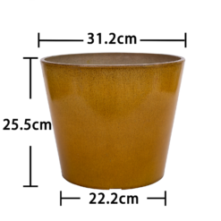 Glazed Finish Planter Mustard 30cm -Garden & Outdoor Store 13928631 4555001956102022