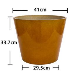 Glazed Finish Planter Mustard 40cm -Garden & Outdoor Store 13928632 8965001956156202