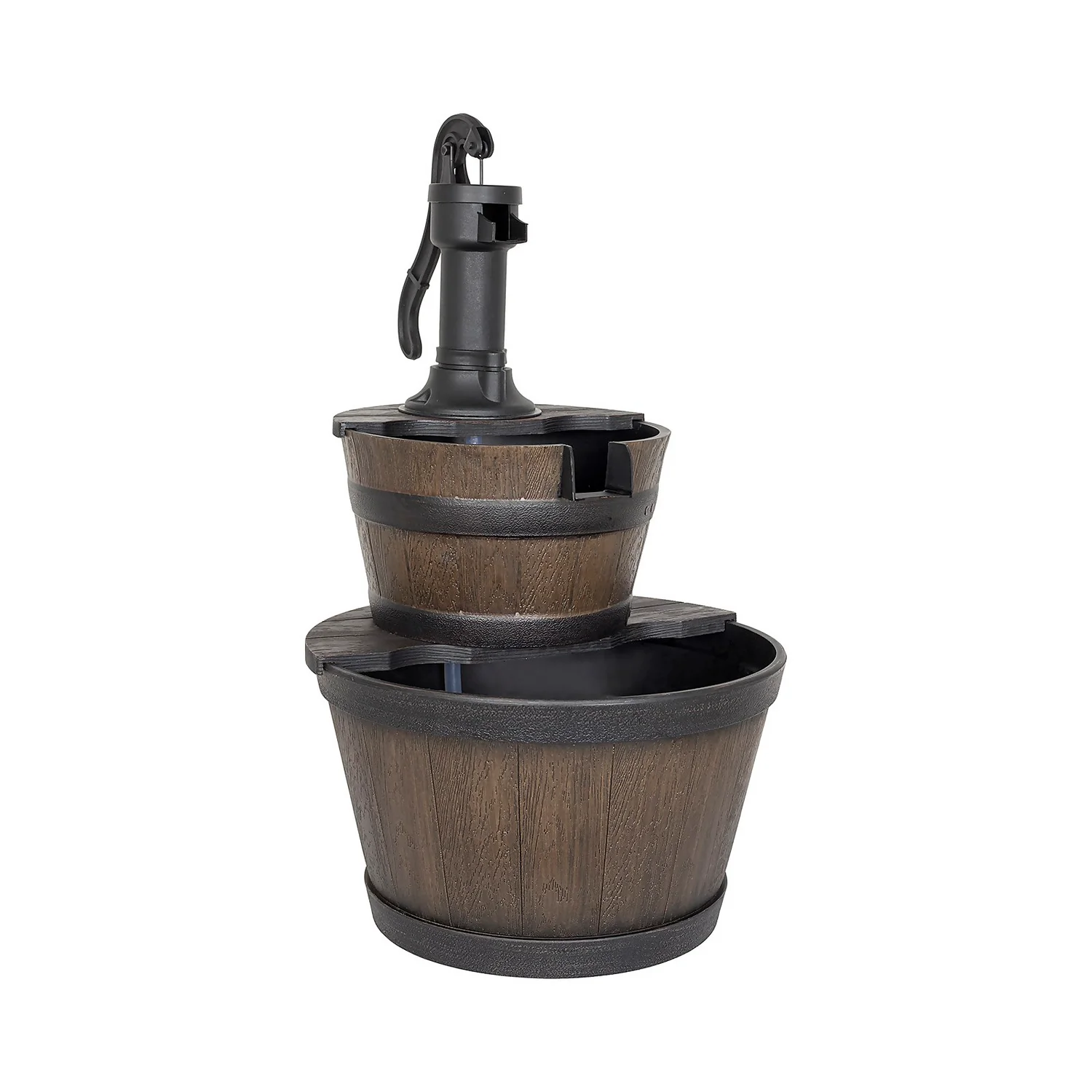 Stylish Fountain Whiskey Barrels Garden Water Feature 1 Stylish Fountain Whiskey Barrels Garden Water Feature