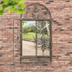MirrorOutlet Rustic Scroll Large Garden Mirror - 130x70cm