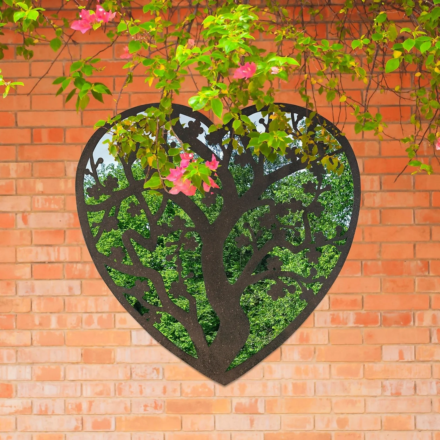 MirrorOutlet Metal Heart Shaped Tree Decorative Garden Mirror - 70x70cm 2 MirrorOutlet Metal Heart Shaped Tree Decorative Garden Mirror - 70x70cm - Image 2