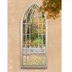 MirrorOutlet Somerley Sunflower Gothic Arch Large Garden Mirror - 150x61 Cm -Garden & Outdoor Store 13950558 9584987173091575